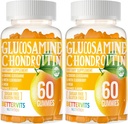Glukosamin Chondroitin Gummies med MSM & Elderberry Extra Strength - Gemensamt stöd, Antioxidant Immune Support Supplement för vuxna, Män & Kvinnor120 Orange Gummies