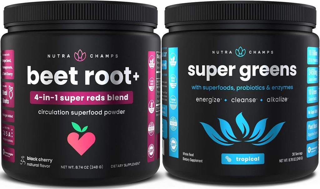 NutraChamps Beet Root Powder - Gröna Superfood Pulver