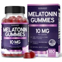 Melatonin Gummies 10mg för vuxna (180 greve) - Snabbupplöst Melatonin Gummies - Gummy för vuxna innehåller 10mg - Hög styrka - Blandad Berry Flavor - Non-GMO, Vegan Supplement & Made i USA