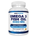 Arazo Nutrition Wild fångade Omega 3 fiskolja - 90 mjuka Gels - 4 080 mg hög EPA 1200mg DHA 900mg Lemon Flavor Burpless Softgels