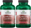 Swanson Sunflower Lecithin - Herbal Supplement Promoting Healthy Brain Function - Natural Formula Supporting Heart Health & Healthy Lipid Balance - (90 Softgels, 1200mg Varje) 2 Pack