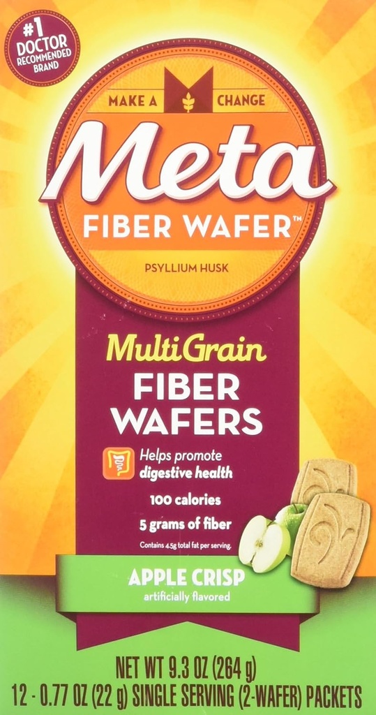 Metamucil Fiber Wafers Apple Crisp 24 Varje (Pack på 6)