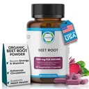 Organic Beet Root Powder Capsules | Stöd energi, Stamina & Endurance, Boost Nitric Oxide, Support Heart Health & Circulation | Non-GMO | 60 Vegetable Capsules, USA Made & GMP Certified