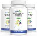Liposomal Fisetin med Quercetin Supplements 1200 mg per servering, hög absorption polyfenoler antioxidanter för kvinnor, män, icke-GMO, Gluten-Free,3 flaska-180 Softgels