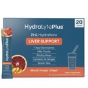 Hydralyte Liver Support + Electrolyte Mix med mjölk Thistle, Turmeric, Ginger, Prickly Pear, Green Tea Extract Formulerad för snabb rehydrering (Blood Orange Ginger, 20 Packets)