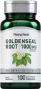 Piping Rock Goldenseal Root Capsules | 1000mg | 100 piller | Herbal Supplement | Koncentrerad extrakt | Non-GMO, Gluten Free