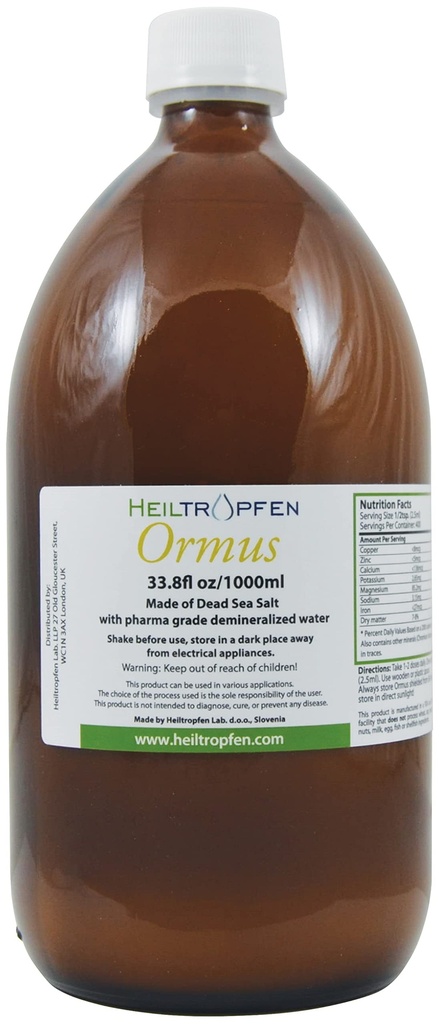 Ormus 33.8 Fl Oz - 1000 ml | Koncentrerad orme | Atomiska mineraler | Heiltropfen®
