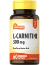 Sundance L-Carnitine Tartrate Supplement 500mg | 60 Capsules | Free Form Amino Acid | Non-GMO och Gluten Free Pills