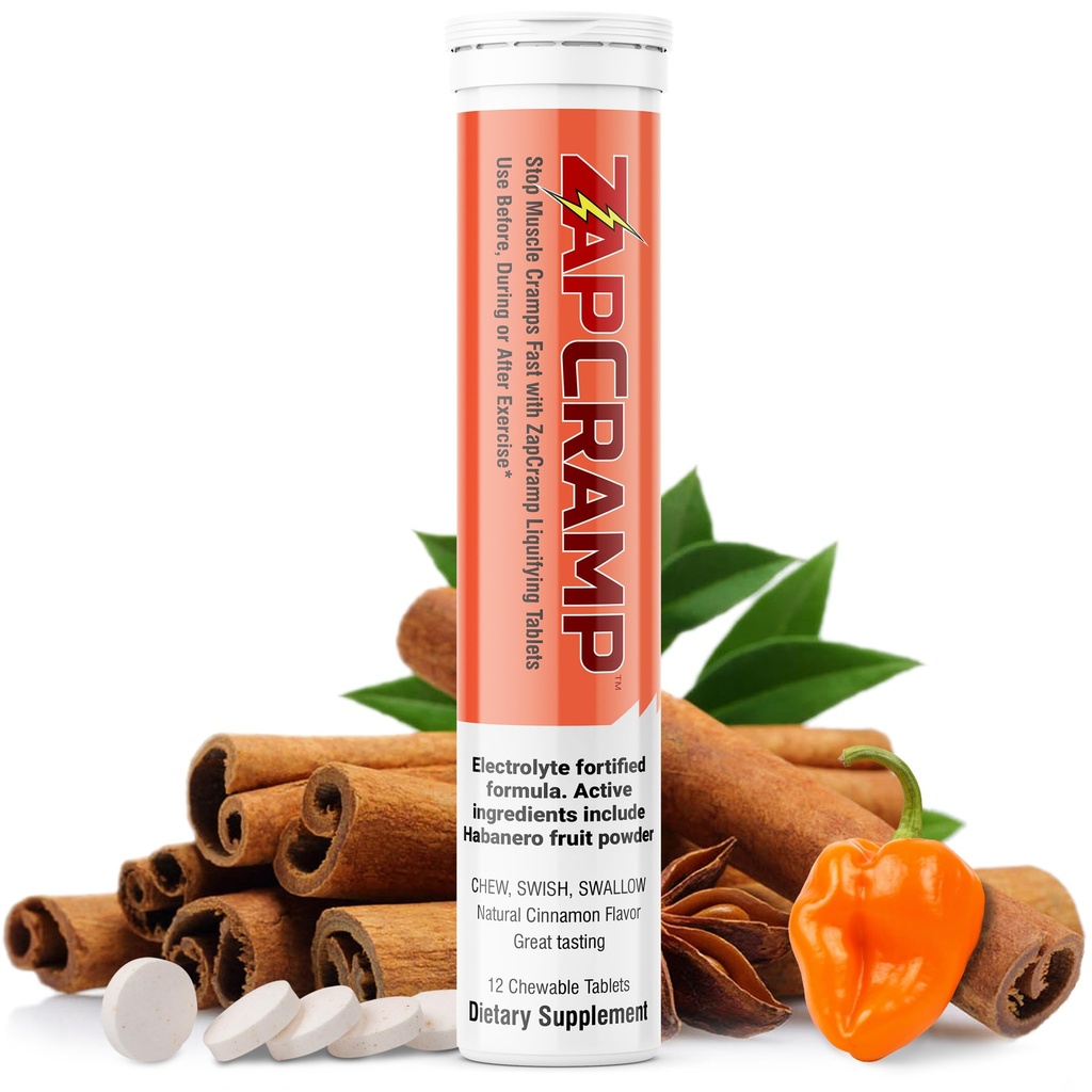 Stop Muscle Cramps Fast med Capsaicin från Habanero Fruit Powder Liquifying Chewable Tablets med Electrolytes för Body och Leg Cramps Relief-12 tabletter