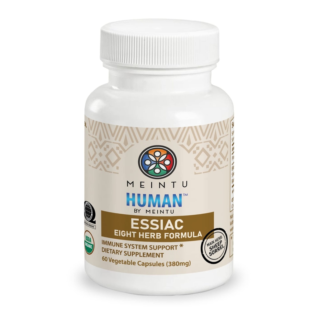 MEINTU Organic 8 Herb Essiac Capsules - Avancerad kraftfull antioxidant Blend för att hjälpa till att främja övergripande hälsa - 100% organisk Essiac Tea 8 Herb Supplement - 60 kapslar