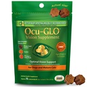 Ocu-GLO Cat & Dog Senior Supplement for Eye Support - Chewable Vitamins Supplements for Large and Small Pets Care with Lutein, Omega-3 Fatty Acids, Grape Seed Extract & Antioxidants