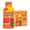 Vitamin Energy Immune+ Extra Strength Energy Shot – Orange Burst – 100% DV B-Vitaminer & 260mg Koffein – Zero Calories, Sugar-Free, Vegan – Immunity & Energy Support – 1.93 fl oz, 4-Pack