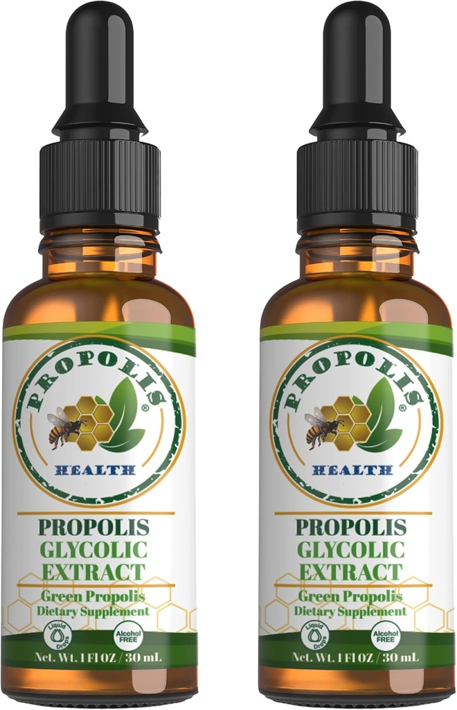 Green Propolis Extract Liquid - Brasiliansk Bee Propolis - Alkoholfri Immune Support Supplement - 60-dagars Supply - Natural Immunity Shots