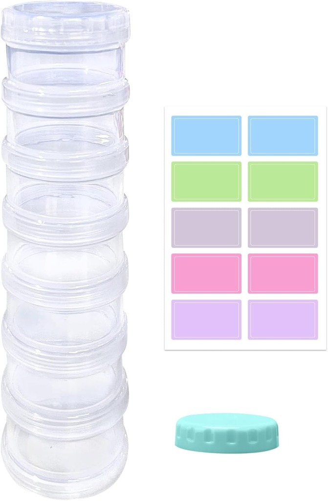 7 Day Pill Organizer Case Stackable Weekly Supplements Vitamins Pills Holder Dispenser Large Clear Transparent med Extra Lid