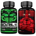 ONL Mäns testosteron Booster Bundle - GORIL-X & Bull Blood | Förbättra styrka, Stamina & Energy | med Horny Goat Weed, Maca, Tongkat Ali, Tribulus - 120 kapslar