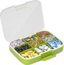 Restree Large Pill Organizer, Moisture Proof & Waterproof Travel Pill Case, Portable Medication Box med Justerbara Dividers för Vitamins Supplements Fish Oil och Daily Pills 9 Compartments (Green)