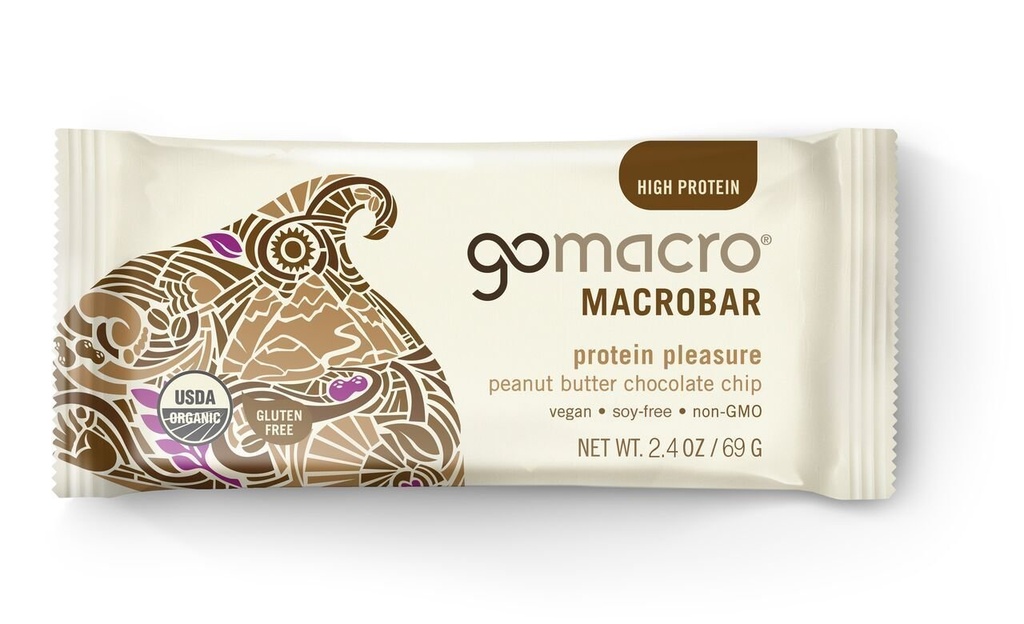 GoMacro, Protein Pleasure Bar, Peanut Butter Chocolate Chip, 2,4 oz
