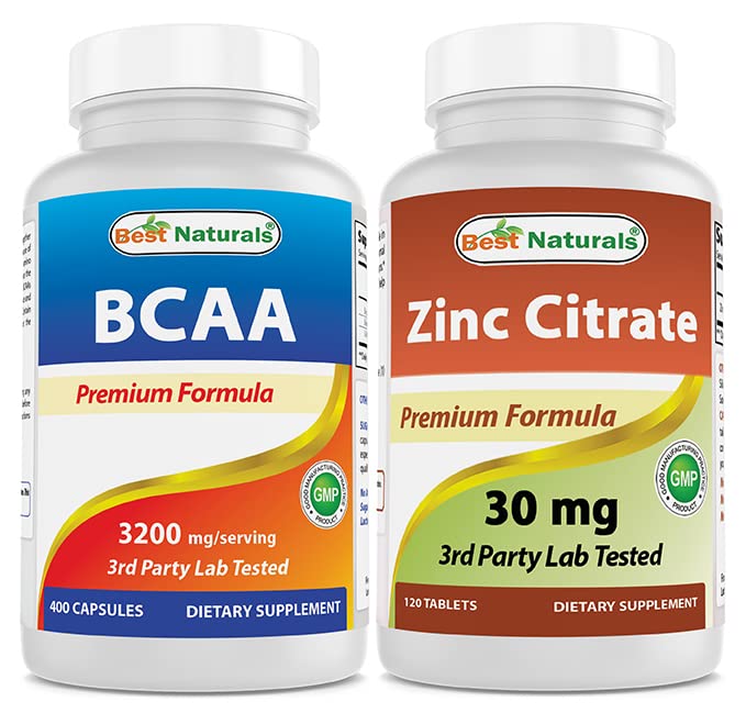 Bästa naturliga BCAA 3200mg & Zink Citrate 30 mg