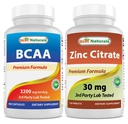 Bästa naturliga BCAA 3200mg & Zink Citrate 30 mg