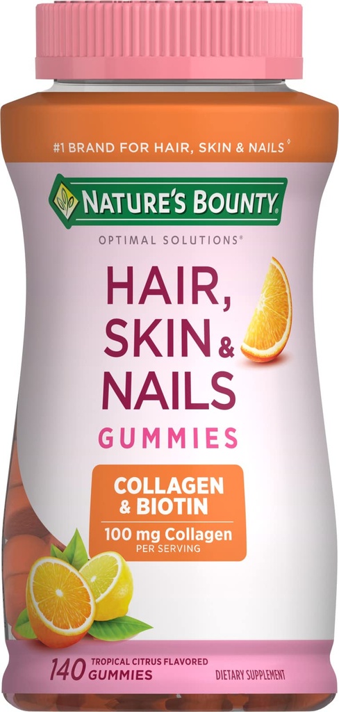 Naturens Bounty med Biotin och Collagen, Citrus Gummies, 140 Ct
