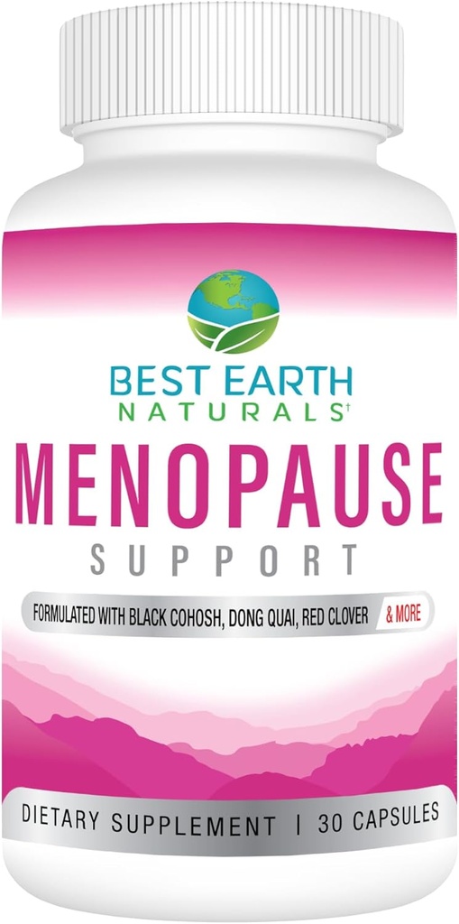 Bästa Earth Naturals Menopause Support för heta blinkar, humörsvängningar, nattsvett, hälsosamma hormonnivåer och mer. Tillverkad med Black Cohosh, Chasteberry & More