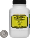 Aktiverat kol [C] 100% ACS Grade Course Granules 4 Oz i en Space Saver Bottle USA