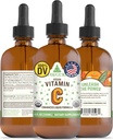 RawGuru Organic Vitamin C Tincture - Liquid Vitamin C med spårmineraler - Nano-Processed Antioxidant & Immune Support Supplement Tincture - 30 portioner av Vegan Drops per 120 ml, Pack på 1