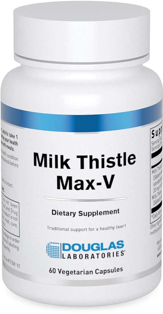 Douglas Laboratories Milk Thistle Max-V | Standardiserad Herbal Extract för Liver Support | 60 kapslar