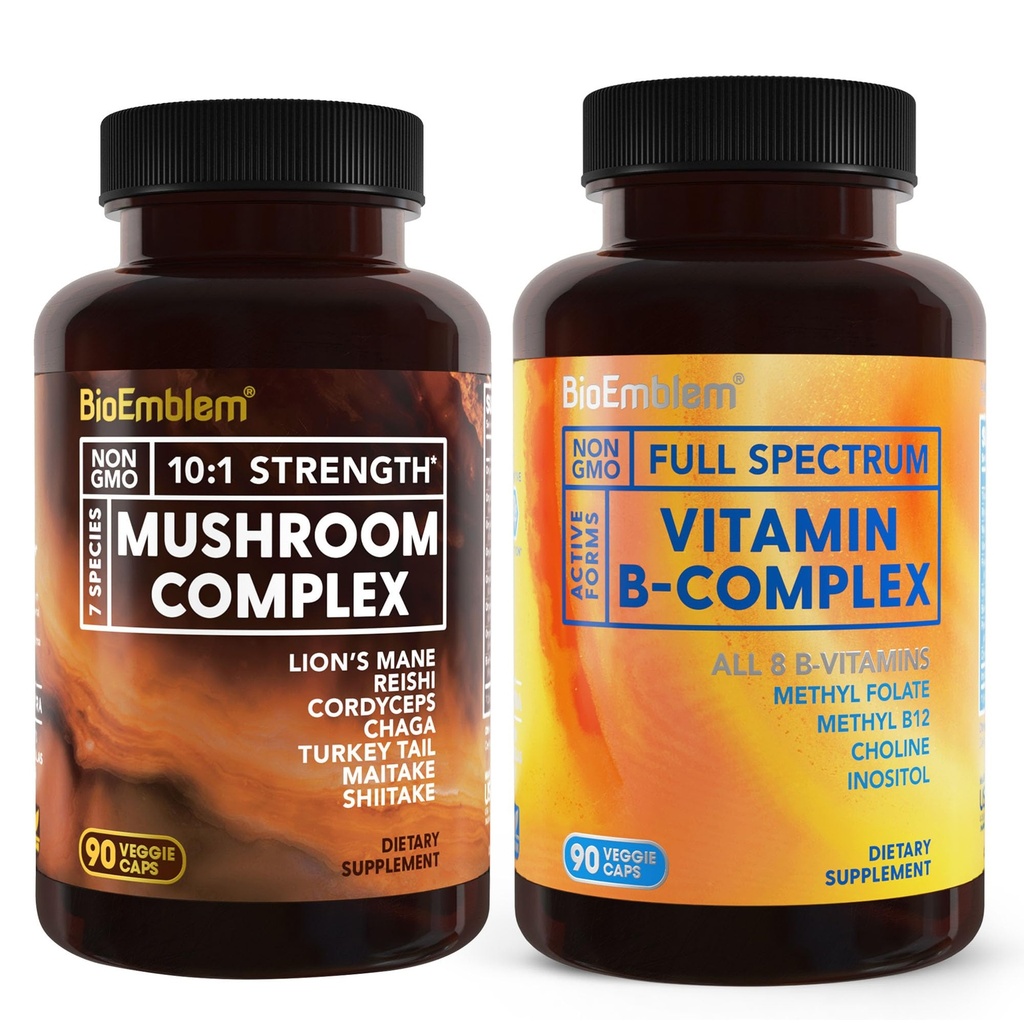 BioEmblem vitamin B-Complex och Mushroom Complex