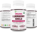 Max Strength USDA Organic Black Elderberry, Black Currant Extract & Echinacea | 3 i 1 Natural Immune Support & Vitamin C | Sugar-Free, Vegan-Friendly | Homeopatisk Remedy | 60 Räkna