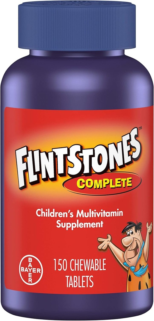 Flintstones Chewable Kids Vitamins, komplett multivitamin för barn och småbarn med järn, kalcium, vitamin C, vitamin D & mer, 150ct