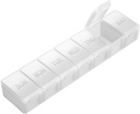 Extra stor Pill Organizer Veckovis, KAPENS Daily Pill Case Box Large Capacity Compartments, 7 Day Pill Containers for Medicine Supplements Vitamin Fish Oil, White