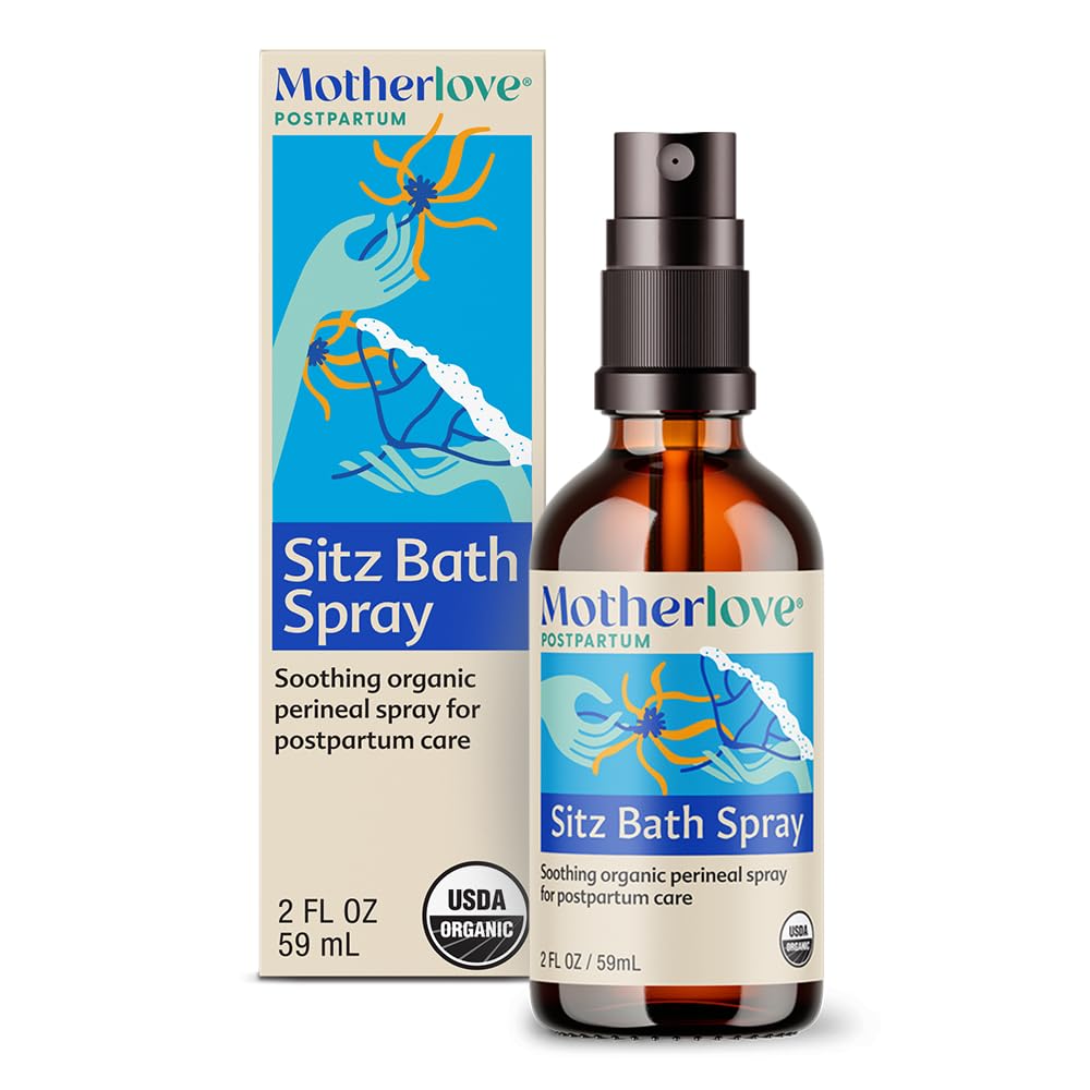 Motherlove Sitz Bath Spray (2 oz) Sitz Bath för Postpartum Care-Herbal Perineal Spray w/Witch Hazel-USDA Organic, Vegan, & Cruelty Free