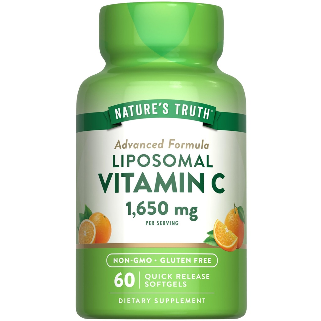 Naturens Sanning Liposomal Vitamin C | 1650mg | 60 Softgels | Non-GMO & Gluten fri tillägg