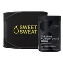 Sports Research Creatine Monohydrate och Sweet Sweat Waist Trimmer - Svart och Gul (Små)