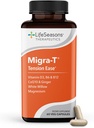 LifeSeasons Migra-T med Relieve-R PM - Migraine Prevention & Relief Supplement - Stöder Severe Headaches - Reduces Light Sound & Odor Sensitivity - Feverfew, White Willow, Magnesium Ginger & CoQ10