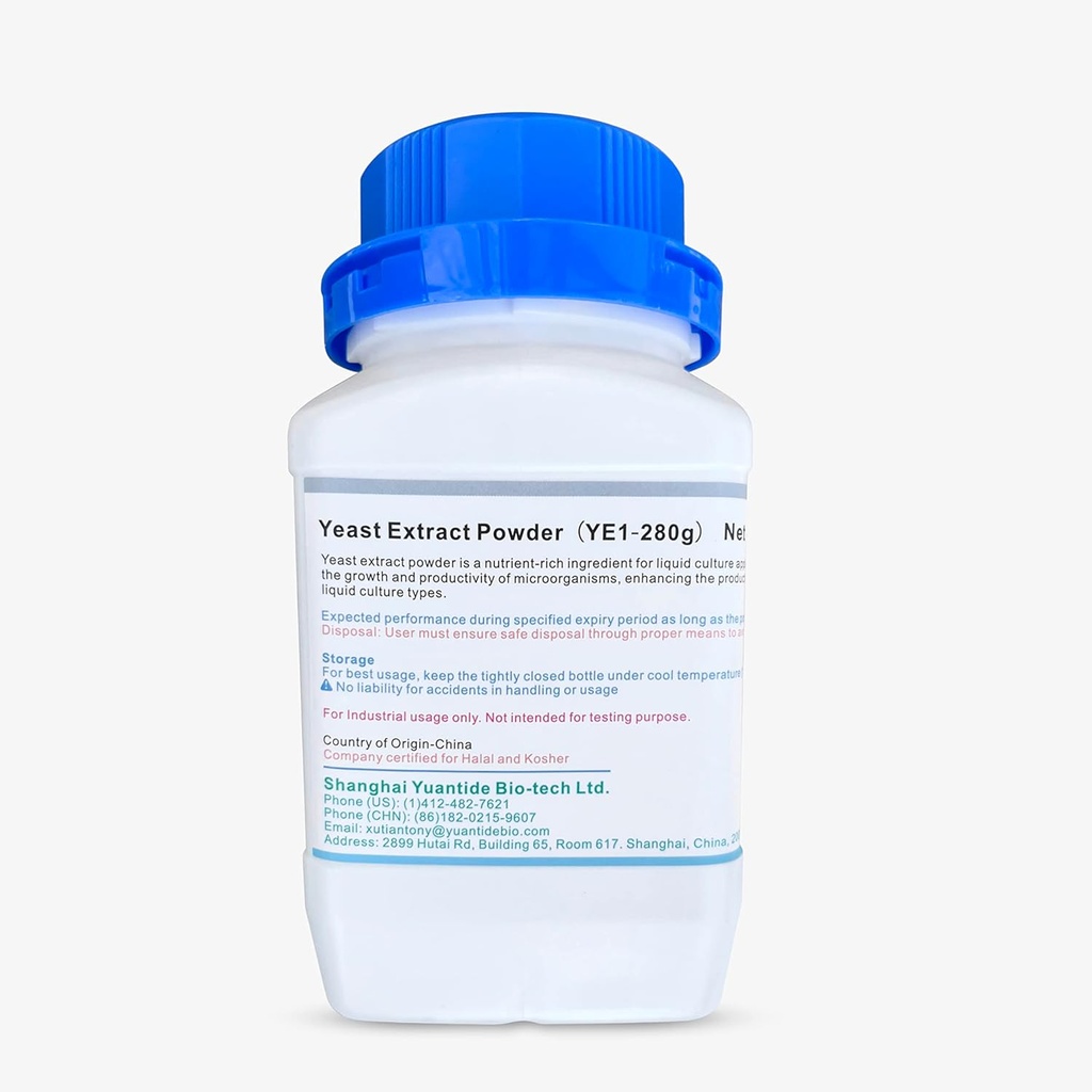 Yuantide Yeast Extract (YC01) Powder (280g) - Industrial Grade Nutrient för Mykologi och mikroorganismer