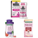 Garden of Life & Nature's Bounty Women's Wellness Valentine's Day Bundle-Digestive & Vaginal Health Support, Hair, Skin & Nails Pectin Gummies med Biotin, Vaginal Probiotika med Cranberry, 30-200ct