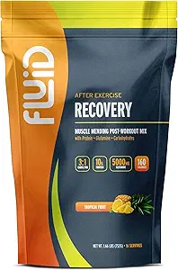 Fluid Recovery, Post-Workout Drink Mix, Whey Isolate Protein, L-Glutamine, kolhydrater, alla naturliga ingredienser, glutenfri, laktosfri (Tropisk frukt)