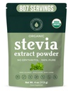 Organisk 100% ren Stevia Powder, 4 oz, tillfredsställer Sweet Cravings, Lowers Blood Sugar Levels för diabetes, Bulk Powdered Stevia Extract Sweetener för bättre Baking & Beverages, 800 + Servings av NatriSweet