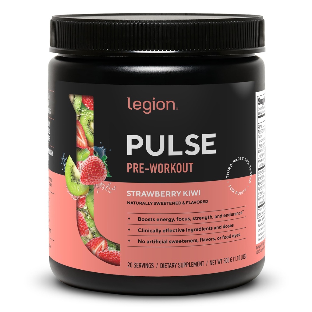 All Natural Nitric Oxide Preworkout Drink för att öka energi, kreatinfri, naturligt sötad, Beta Alanine, Citrulline, Alpha GPC (Strawberry Kiwi)