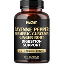 Cayenne Pepper Supplement med gurkmeja Curcumin Root, Ginger Root, Ceylon Cinnamon Bark & More - Immune System, Joint Health & Digestive Health Support - 210 kapslar