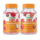 Livliga Magnesium Kids + Probiotiska 2 miljarder CFU Kids, Gummies Bundle - Stor smak, vitamintillskott, Gluten Free, GMO Free, Chewable Gummy