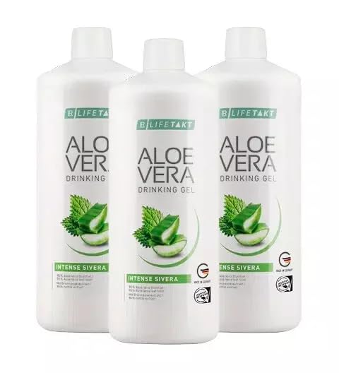 LR Lifetakt Aloe Vera Drinking Gel Intense Sivera Health Care Kvinnor Drink Varje Dag Naturlig Behandling Set av 3-1000 ml./33.3 fl.oz