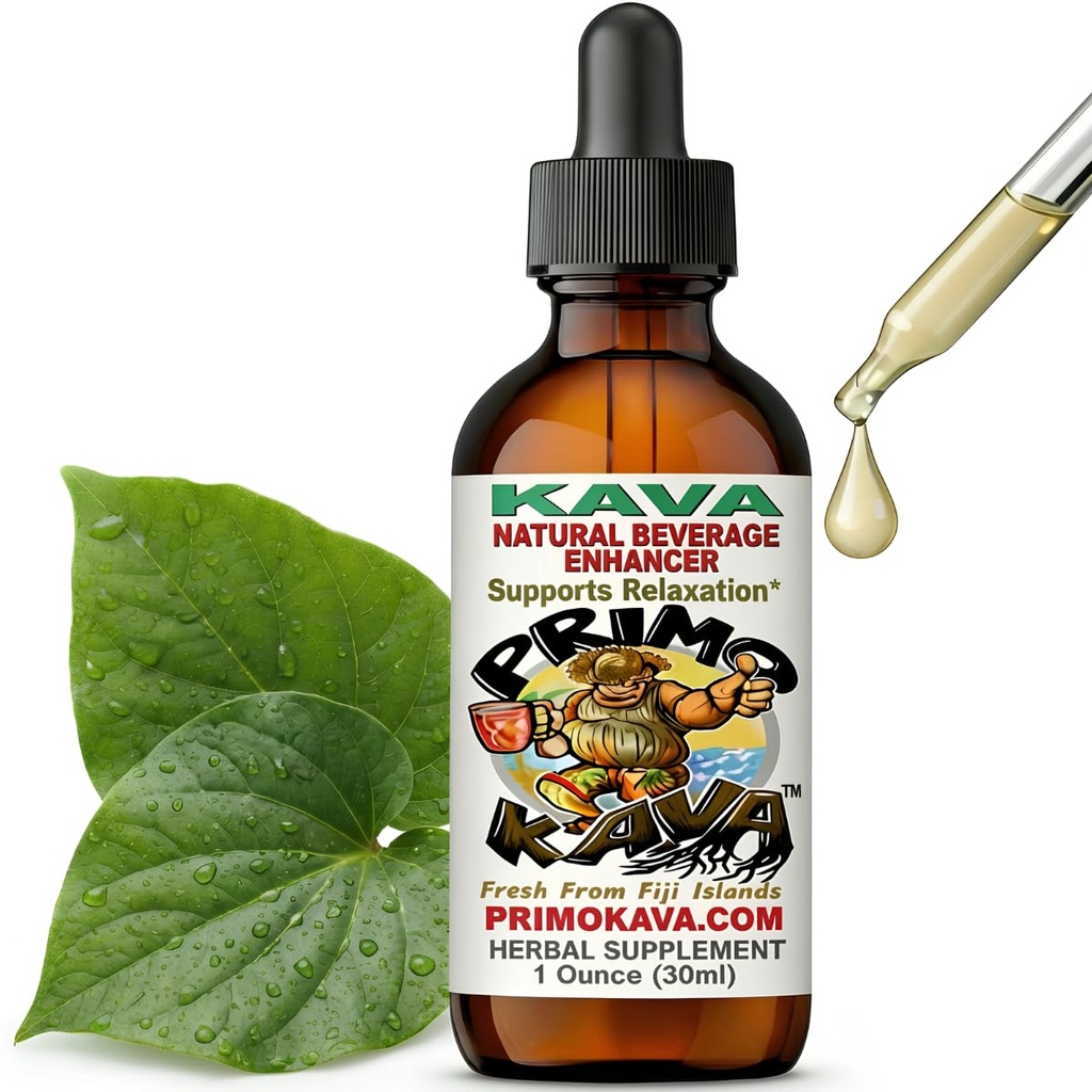 Kava Drops | Vattenlöslig Kava Extract | Koncentrerad Tincture Beverage Enhancer | Authentic Kava Kava från Fiji, 40mg Kavalactones | 1oz