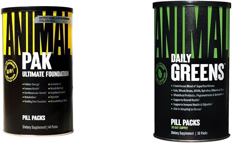 Animal Pak - Convenient All-in-One Vitamin & Supplement Pack - Zink & Greens Pak - Chlorophyll
