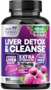 Gentle Liver Cleanse Detox & Repair Formel - Advanced Liver Support Supplement med Silymarin Milk Thistle, Dandelion Root, Artichoke Extract, Turmeric, Choline och Beetroot - 180 Veggie Capsules