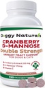 Cranberry D-Mannose för hundar och katter Urinary Tract Infection Support förhindrar och eliminerar UTI, Bladder Infection Kidney Support, Antioxidant (dubbel styrka tablett, 120 greve)