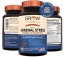 Väx vitamin Adrenal Stress Advanced Formula, Organic KSM-66 Ashwagandha med AlphaWave L-Theanine, 5-HTP, Magnesium Blend - Everyday Stress Relief, Mood Support, kognitiv, hjärnhälsa, 90 kapslar