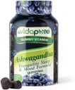 Ashwagandha Gummies, High Potency Ashwagandha Root Extract med Magnesium Glycinate, Melatonin, B6, Valerian Root, GABA, Passion blomma för män och kvinnor. 60 Count 30 portioner av myVidaPure